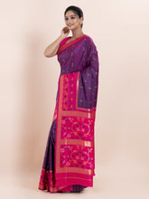 KAVVYA TWO TONE PURPLE IKAT SAREE